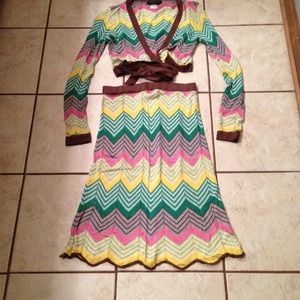 BCBGMAXAZRIA matching sweater and skirt