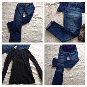 Bundle 3 pairs jeans and black thermal tee