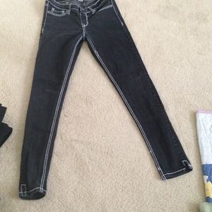 Black Denim with white stitching