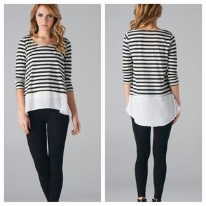 Striped shirt with chiffon bottom