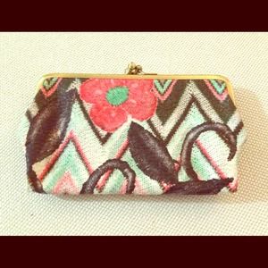 Mint, Black & Pink Clutch