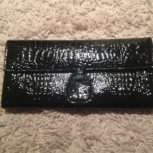 ❗SOLD❗Genuine leather black croc pattern wallet