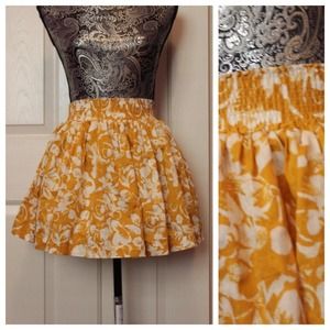 Mustard floral skirt