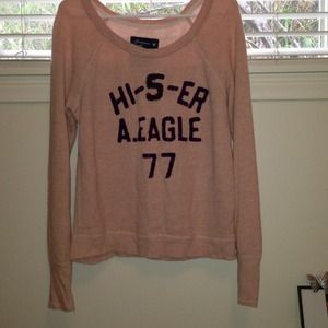 Cute off the shoulder pink American eagle sweater