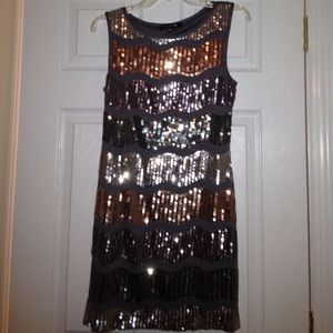 Silver and gold sequence mini dress