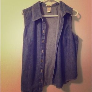 Sleeveless denim top