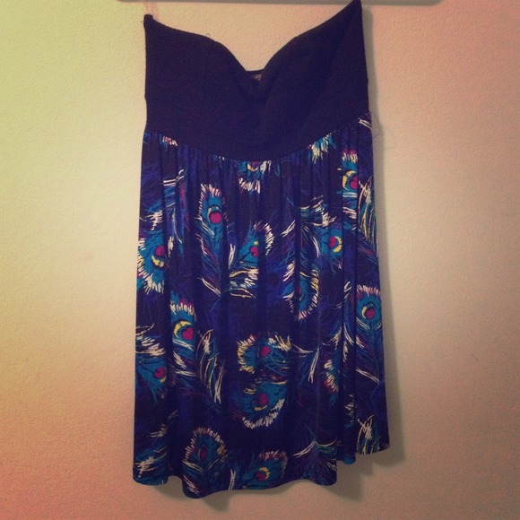 Peacock silky dress