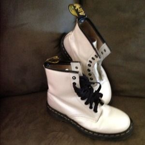 Dr. Martens white combat boots