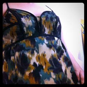 Ikat print bustier style top
