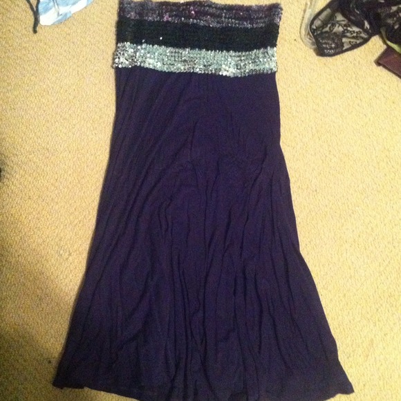 Purple tube top dress with sequins