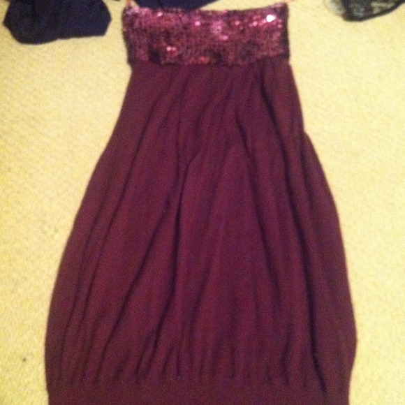Garnet tube top dress with sequins
