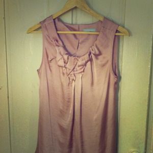 Rose satin sleeveless blouse