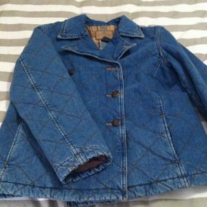 Quilted designer jean jacket