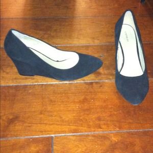 Worn once real black suede!