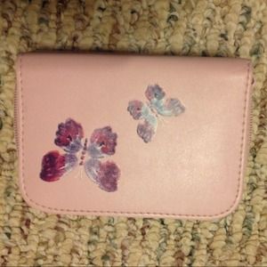 Pink butterfly wallett