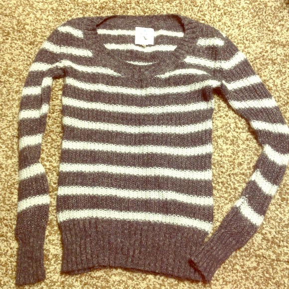 Gray and White Chunky Sweater