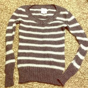 Gray and White Chunky Sweater