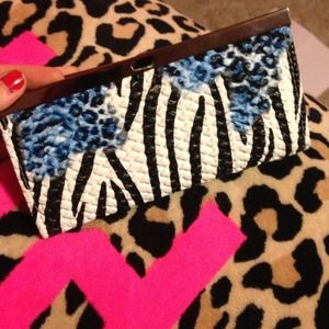 Wallet, zebra and blue cheetah print