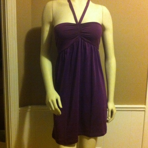 Purple halter dress