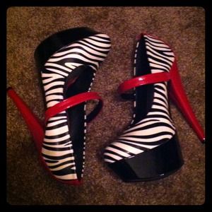 Zebra print heels
