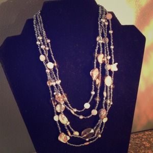Earth tones multi strand necklace