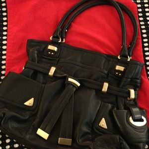 B. Makowsky Black Leather Handbag