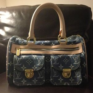 LV *INSPIRED* denim monogram handbag