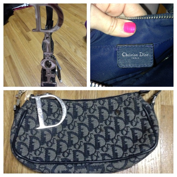 Authentic Christian Dior Denim Saddle Bag