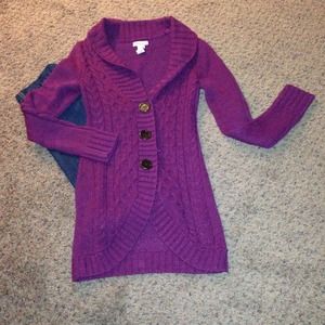 Maroon Thigh Length Sweater