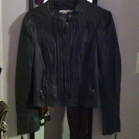 Grey leather jacket