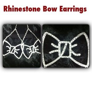 Rhinestoned Bow Shaped earrings.  Brand new!