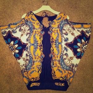 Sold-bundle@rek78 Reduced! Blue/goldpaisley blouse