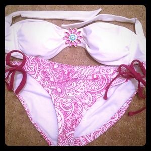 Cute purple and white bikini