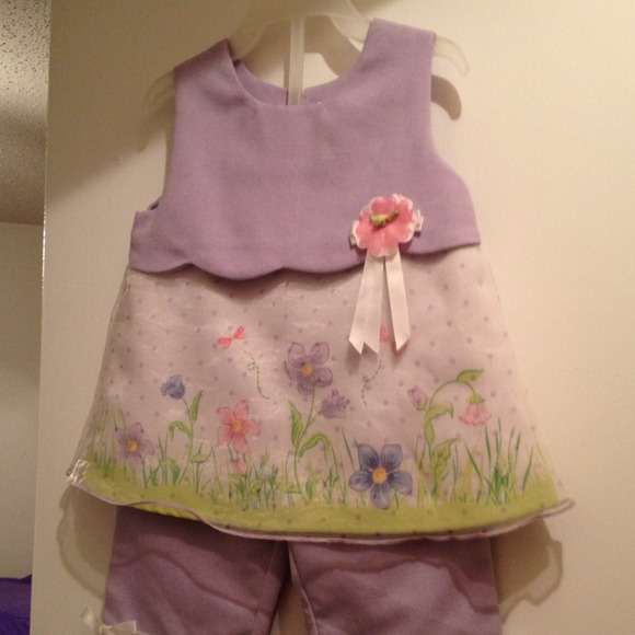 2 piece purple flowered outfit!