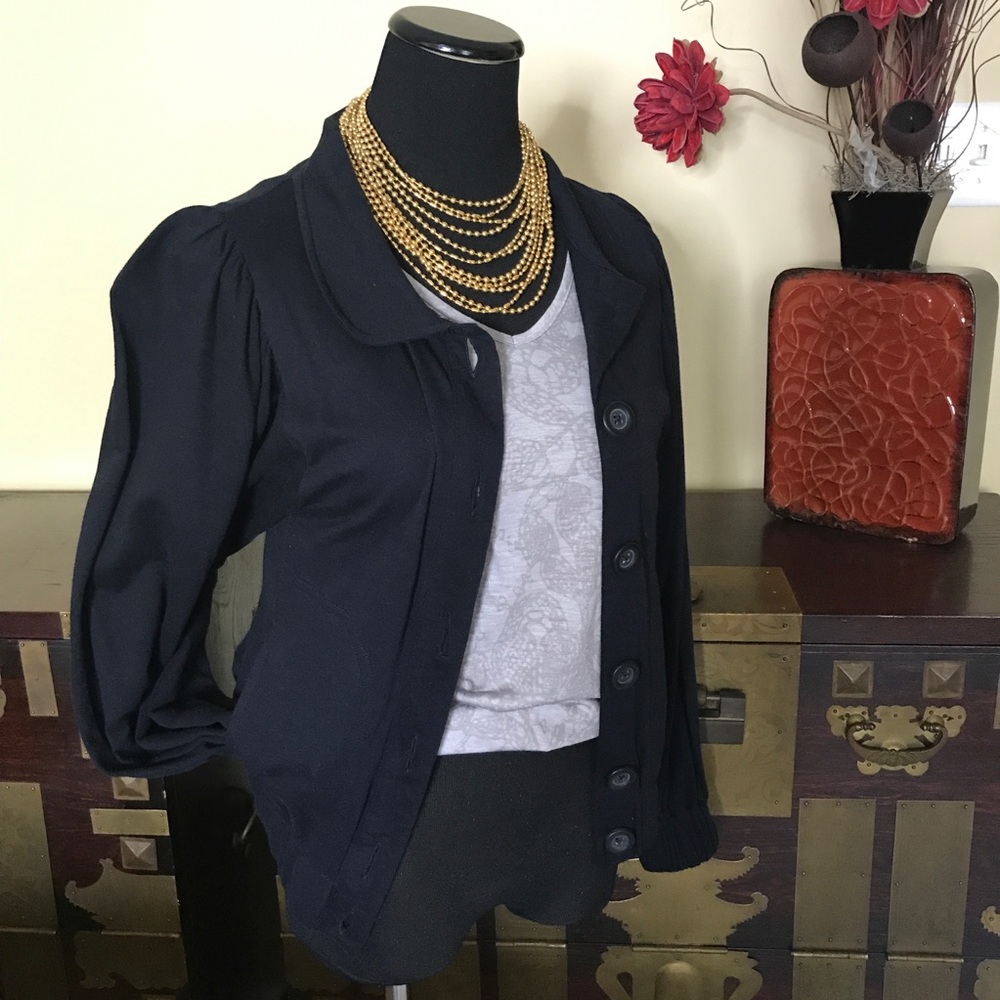 NWOT Kimchi&Blue Balloon Sleeve Bomber in BLACK