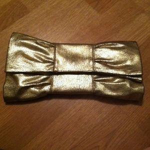 Gold Arden B Bow Clutch