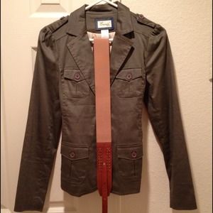 Olive Green Belted Jacket