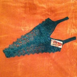 Dark Green Lace Teddy