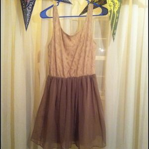 Brown and tan lace dress