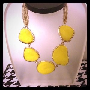 Beautiful gold and yellow imitation Druzy necklace
