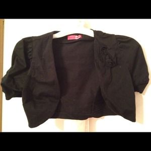 Crop jacket black says M but fits like S