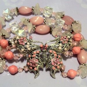 Pink butterfly bracelet