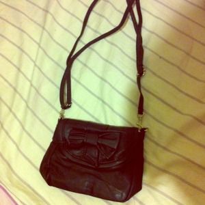 Cute black bow cross body bag