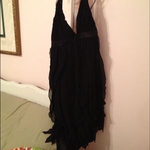 Black cocktail dress 100% silk lining size 2