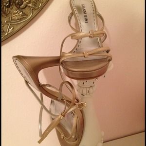 Gold heels with embellishment