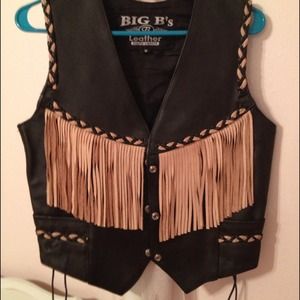 Genuine leather Big B's biker vest for women