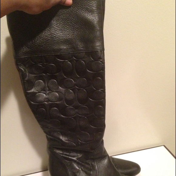 Authentic real leather coach boots