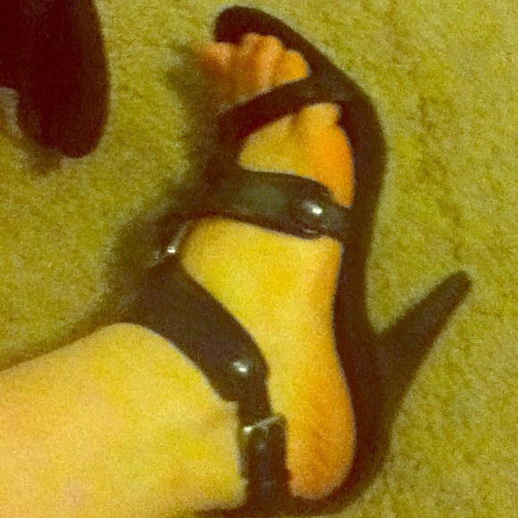 black heels.