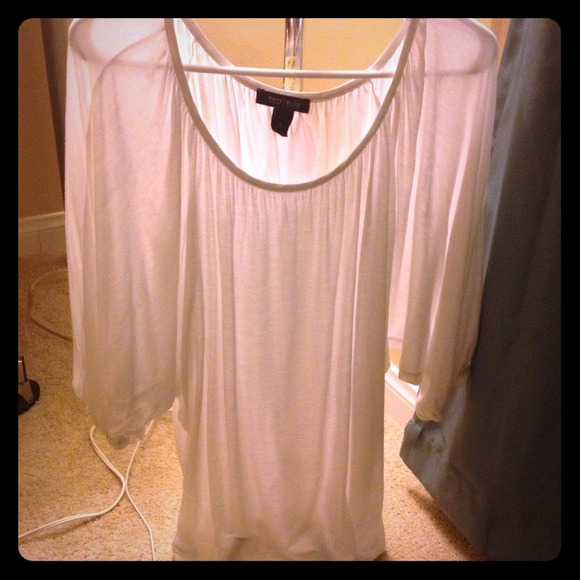White House Black Market flowy white top!