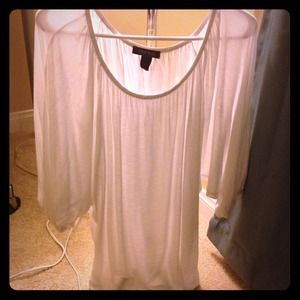 White House Black Market flowy white top!